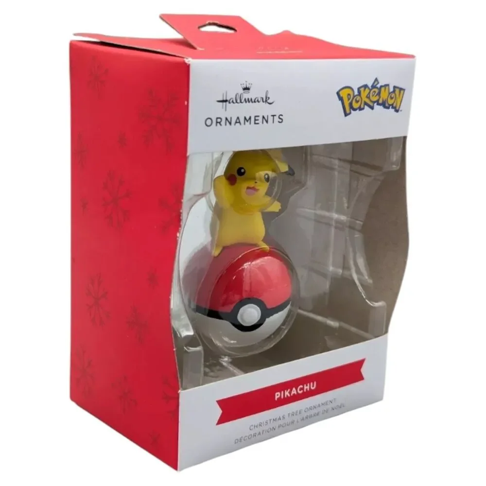 Hallmark 2023 Pokemon Pikachu Red Poke Ball Christmas Ornament
